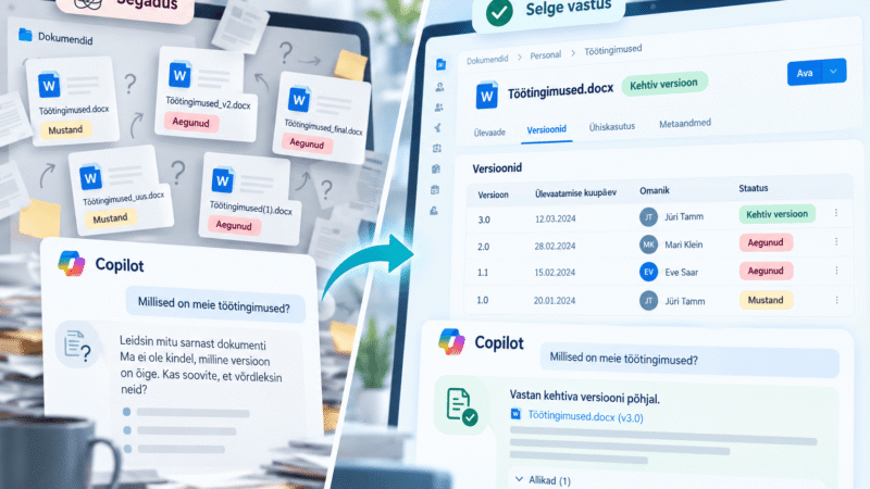 Copilot SharePoint töötab siis, kui on olemas Microsoft 365 Copilot valmisolek