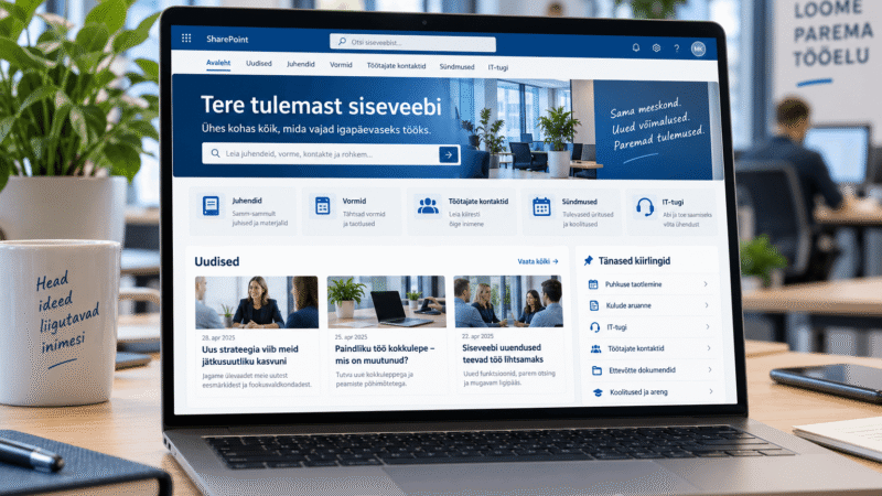 SharePointi siseveeb aitab töötajate tööd lihtsustada